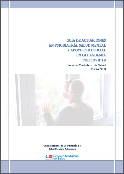 Portada de Guía de actuaciones en psiquiatría, salud mental y apoyo psicosocial en la pandemia por COVID-19