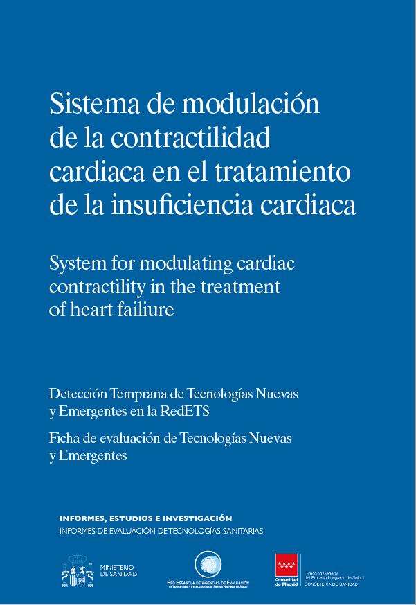Portada de Sistema de modulación de la contractilidad cardiaca en el tratamiento de la insuficiencia cardiaca 