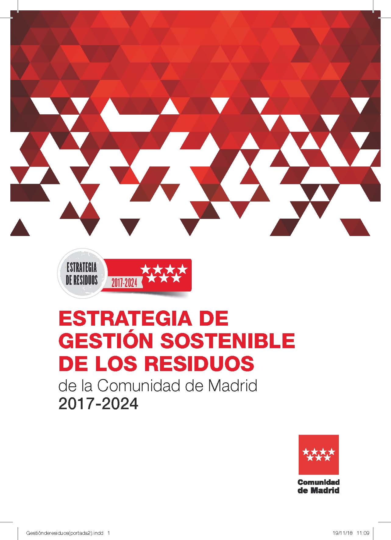 Portada de Estrategia de Gestión Sostenible de los residuos de la Comunidad de Madrid 2017/2024 (Folleto)