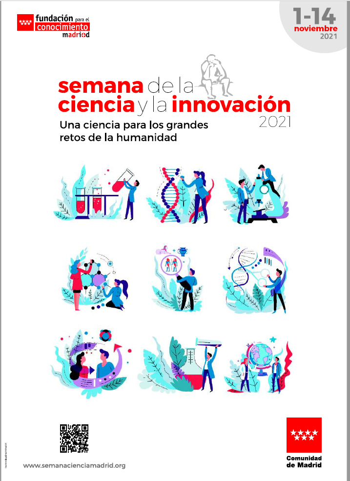 Portada de Semana (XXI) de la Ciencia y la Innovación de Madrid, 2021 (cartel)