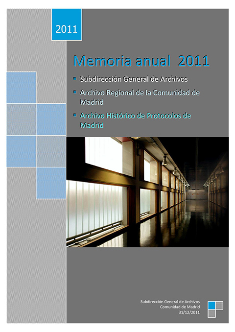 Portada de Memoria anual 2011. Archivos de la Comunidad de Madrid
