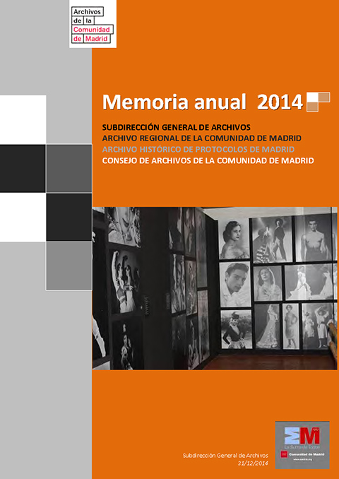 Portada de Memoria anual 2014. Archivos de la Comunidad de Madrid