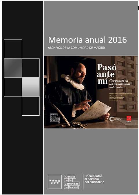 Portada de Memoria anual 2016. Archivos de la Comunidad de Madrid