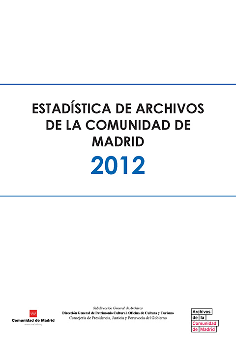 Portada de Estadística de Archivos de la Comunidad de Madrid 2012