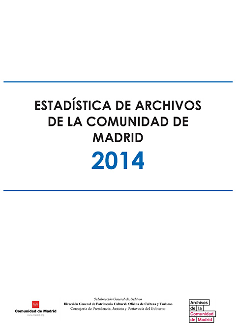 Portada de Estadística de Archivos de la Comunidad de Madrid 2014