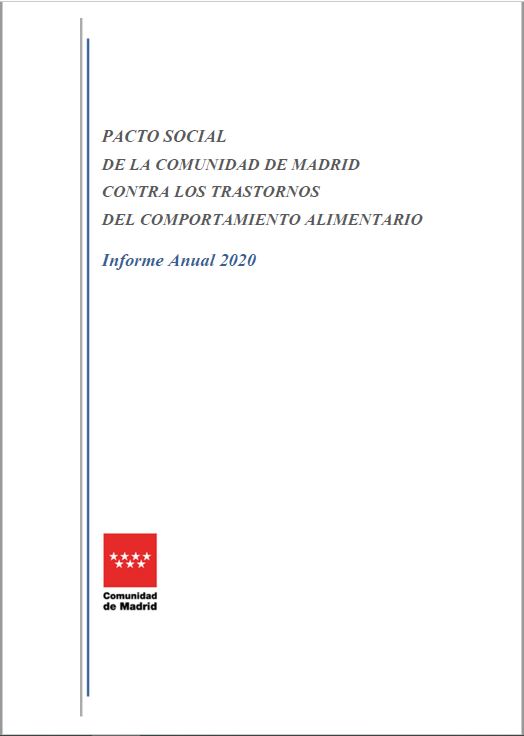 Portada de Pacto Social de la Comunidad de Madrid contra los Trastornos del Comportamiento Alimentario. Informe Anual 2020