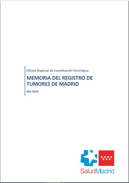 Portada de Memoria del Registro de Tumores de Madrid. Año 2020