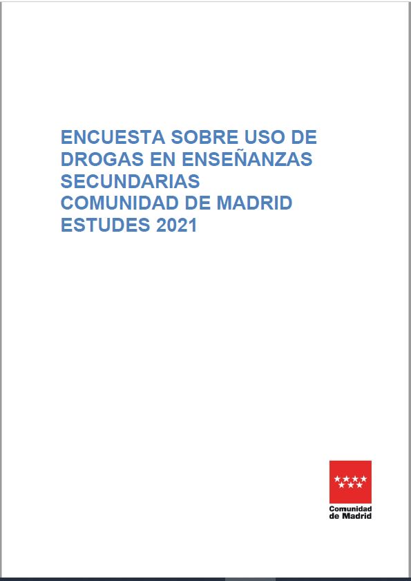 Portada de Encuesta sobre uso de drogas en Enseñanzas Secundarias. Comunidad de Madrid. ESTUDES 2021
