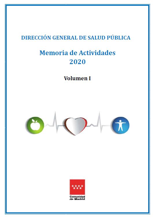 Portada de Memoria de actividades. Dirección General de Salud Pública. 2020 (Volumen 1 y Volumen 2)