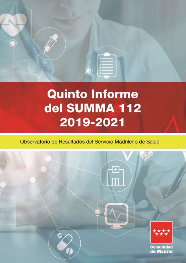 Portada de Observatorio de Resultados del Servicio Madrileño de Salud. Quinto Informe del SUMMA 112, 2019-2021