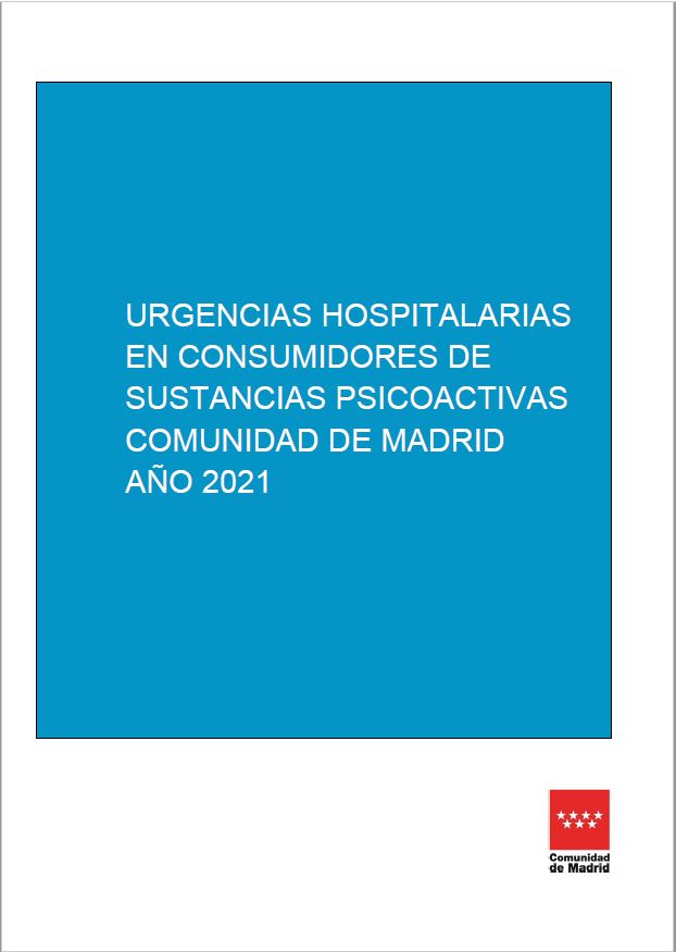 Portada de Urgencias hospitalarias en consumidores de sustancias psicoactivas. Comunidad de Madrid año 2021