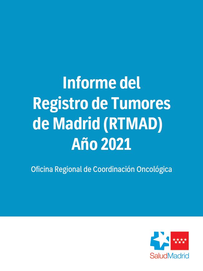 Portada de Informe del Registro de Tumores de Madrid (RTMAD). Año 2021