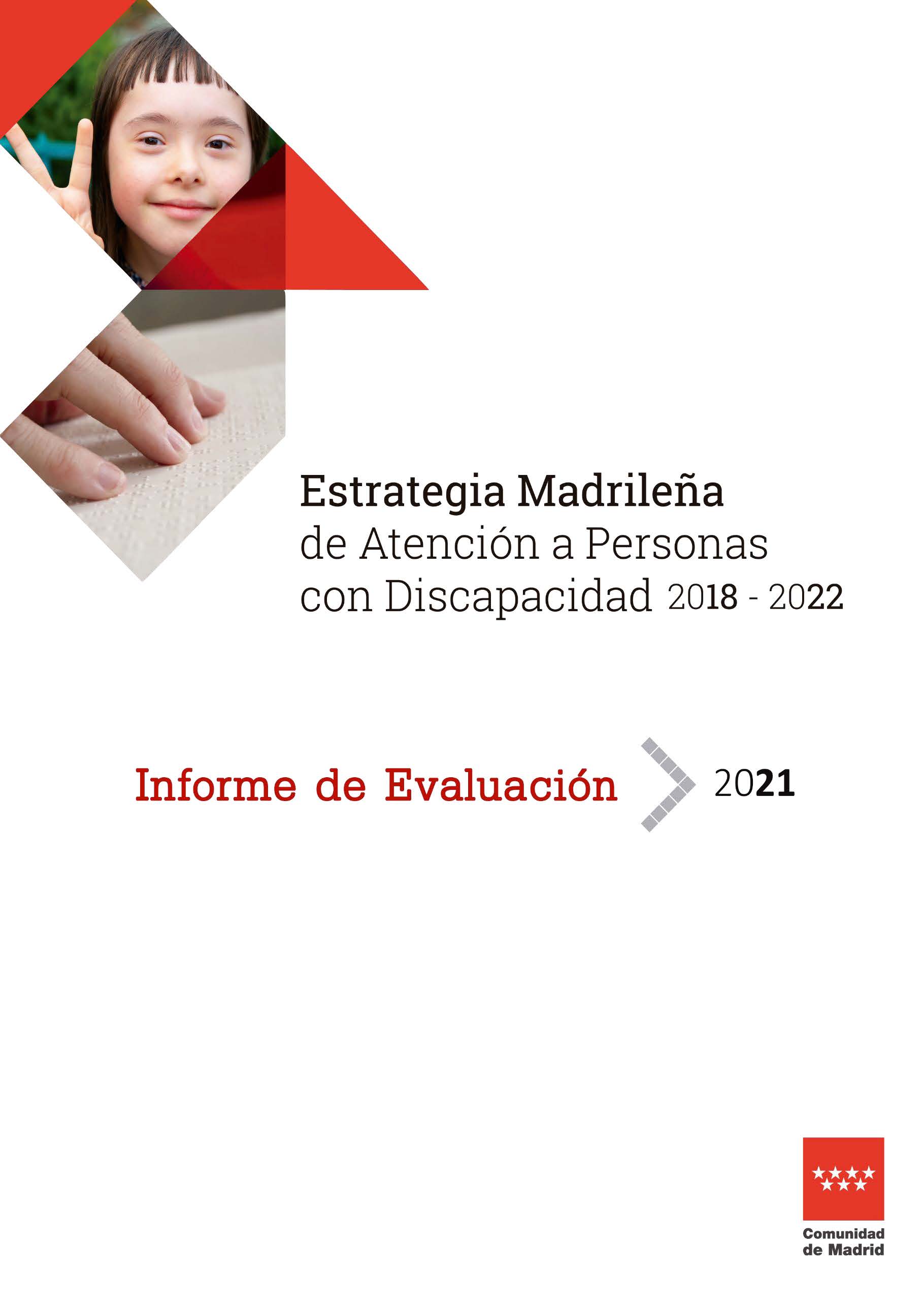 Portada de Estrategia Madrileña de Atención a Personas con Discapacidad 2018-2022. Informe de Evaluación 2021