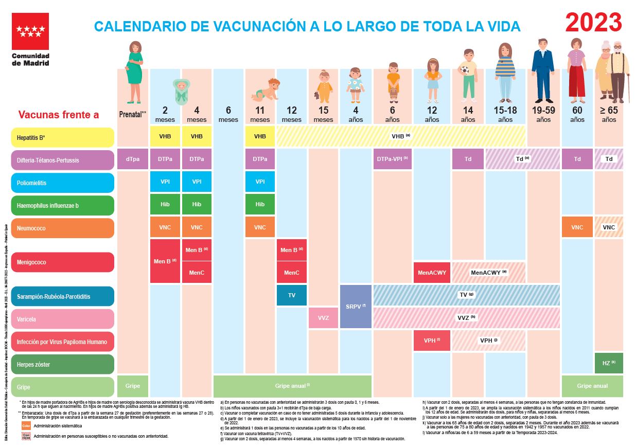 Portada de Calendario de vacunación a lo largo de la vida (Cartel)