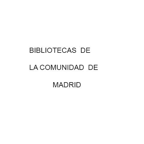 Portada de Bibliotecas Públicas de la Comunidad de Madrid. Folletos