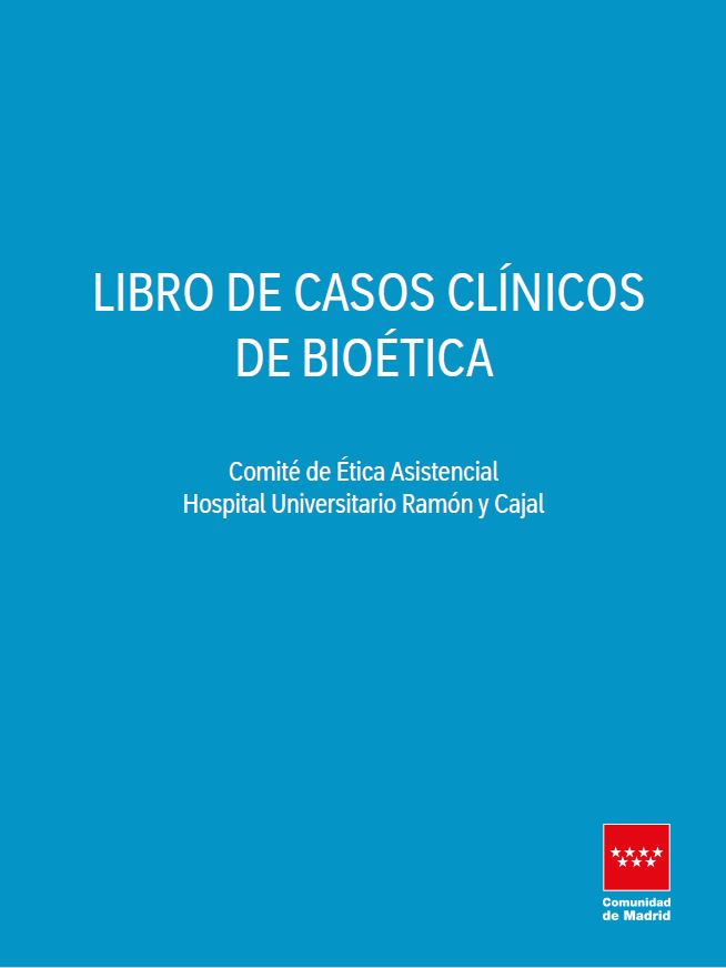Portada de Libro de casos clínicos de bioética (Hospital Universitario Ramón y Cajal)