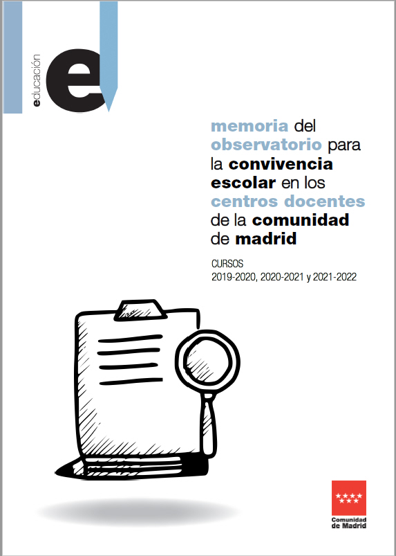 Portada de Memoria del Observatorio para la convivencia escolar en los centros docentes de la Comunidad de Madrid. Cursos 2019-2020, 2020-2021 y 2021-2022
