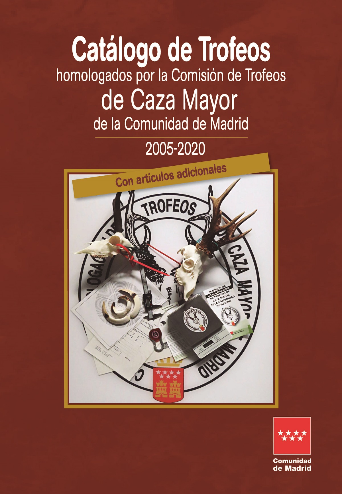 Portada de Catálogo de trofeos homologados por la Comisión de Homologación de Trofeos de Caza Mayor de la Comunidad de Madrid 2005-2020