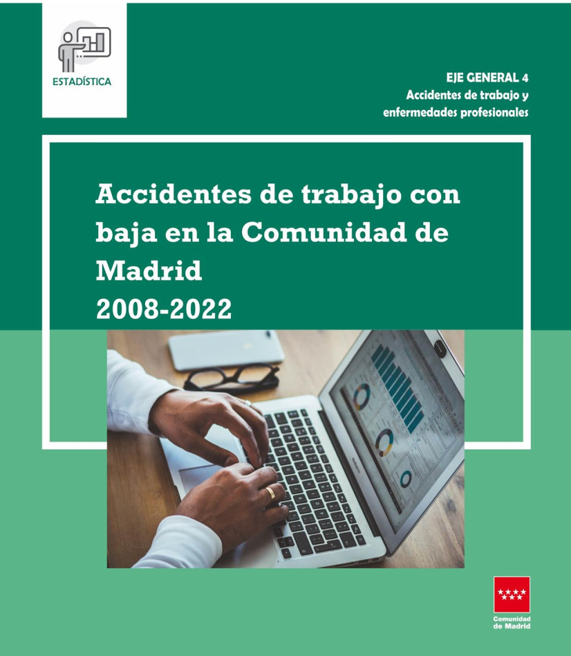 Portada de Accidentes de trabajo con baja en la Comunidad de Madrid 2008-2022