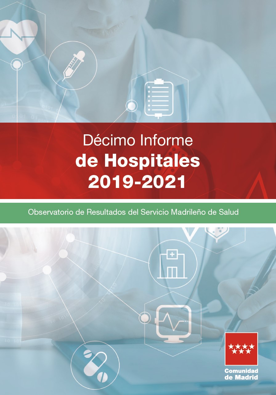 Portada de Observatorio de Resultados del Servicio Madrileño de Salud. Décimo Informe de Hospitales 2019-2021