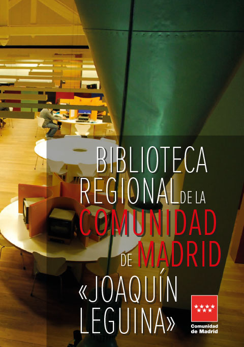 Portada de Biblioteca Regional de Madrid 'Joaquín Leguina'. Reimpresión folleto. 2023