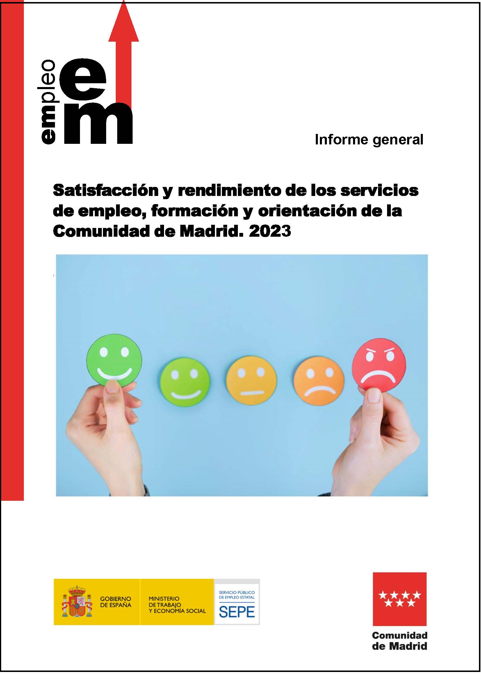 Portada de Satisfacción y rendimiento de los servicios de empleo, formación y orientación de la Comunidad de Madrid. 2023
