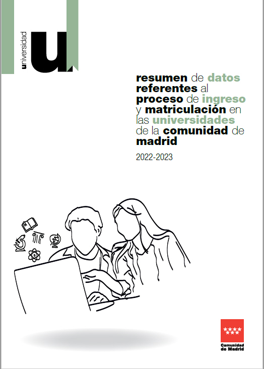 Portada de Resumen de datos referentes al proceso de ingreso y matriculación en las universidades de la Comunidad de Madrid 2022-2023