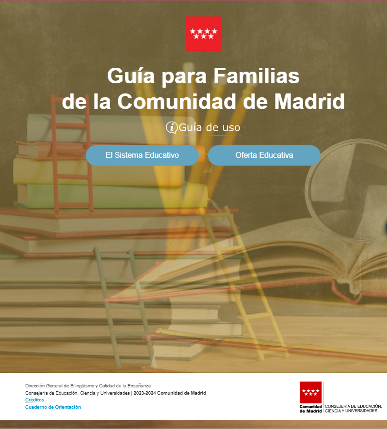 Portada de Guía para familias de la Comunidad de Madrid 2024 (Sitio Web)