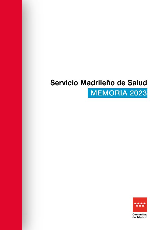 Portada de Memoria anual de actividad del Servicio Madrileño de Salud. Año 2023