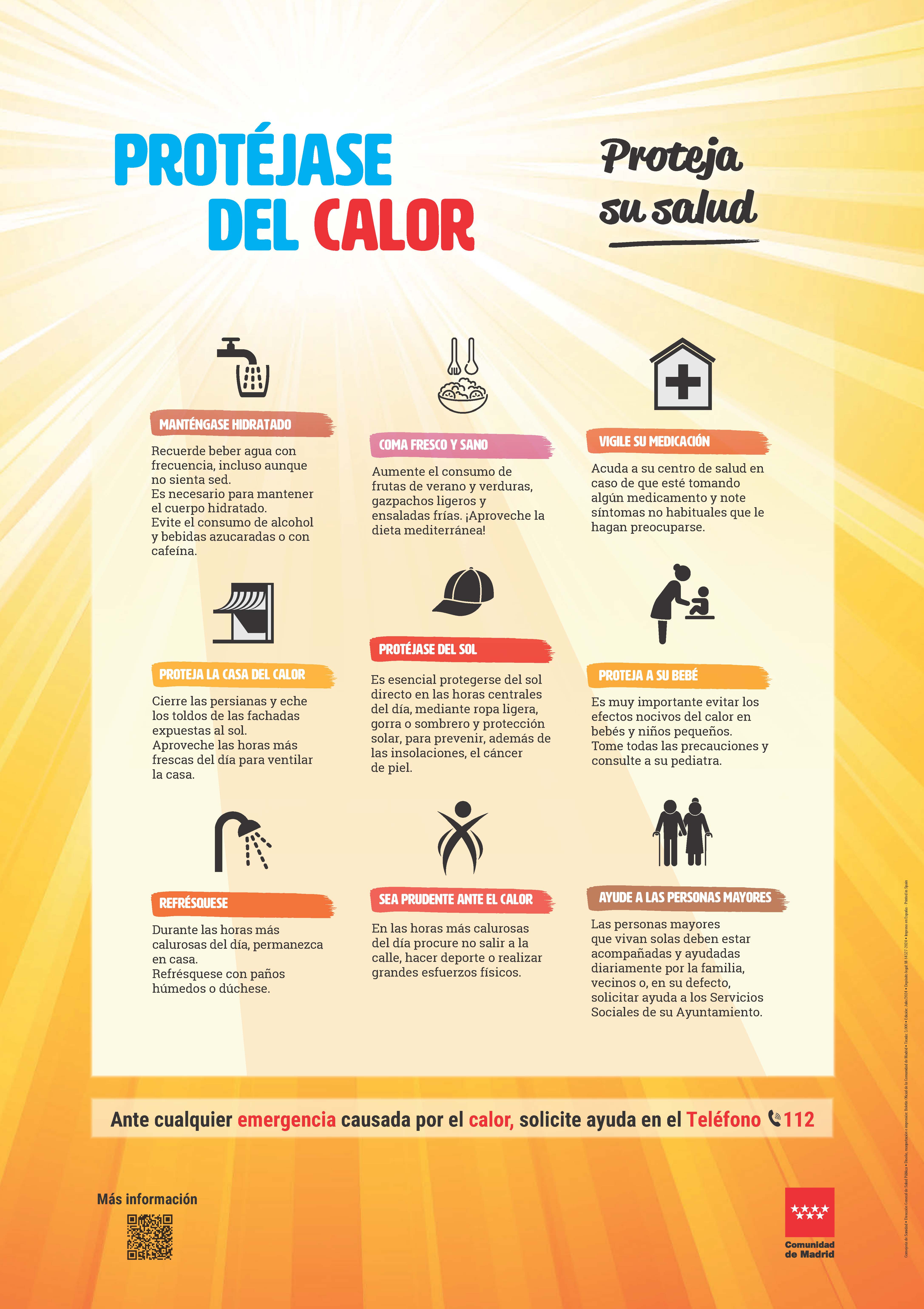 Portada de Protéjase del Calor. Proteja su salud (Cartel)