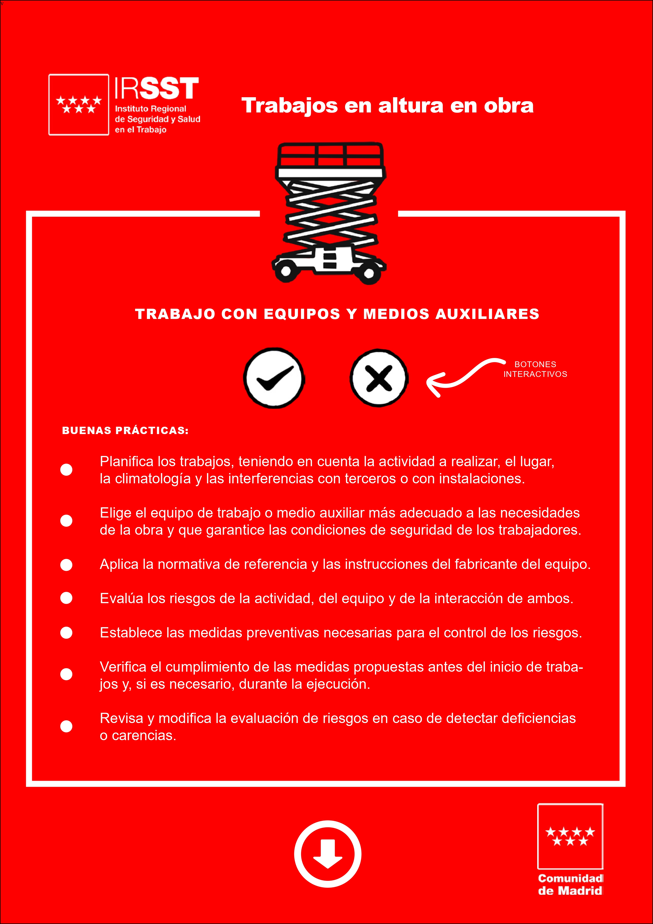 Portada de Infografía Trabajos en altura en obra