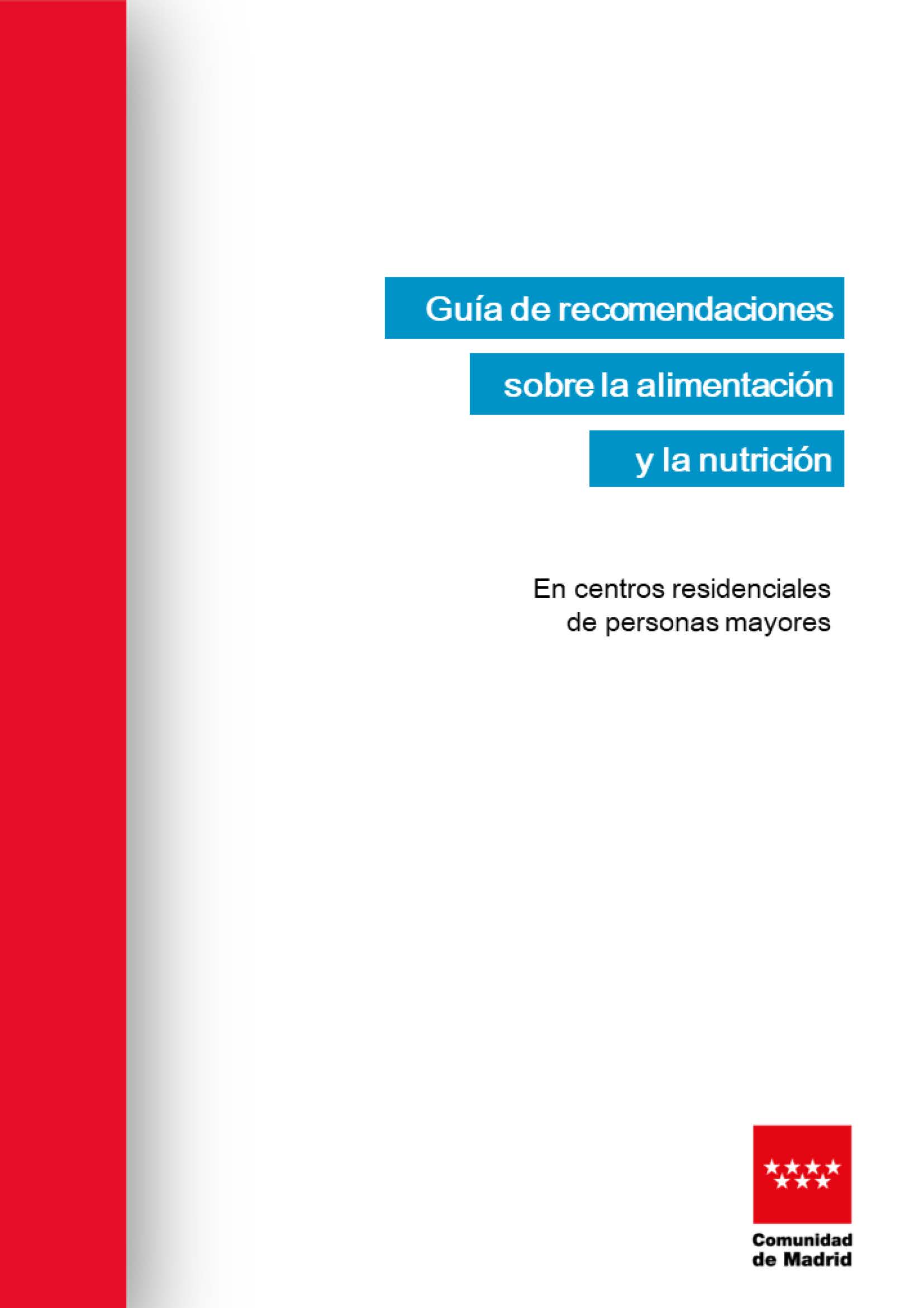 Portada de Guía de Recomendaciones sobre la Alimentación y la Nutrición en Residencias de Personas Mayores