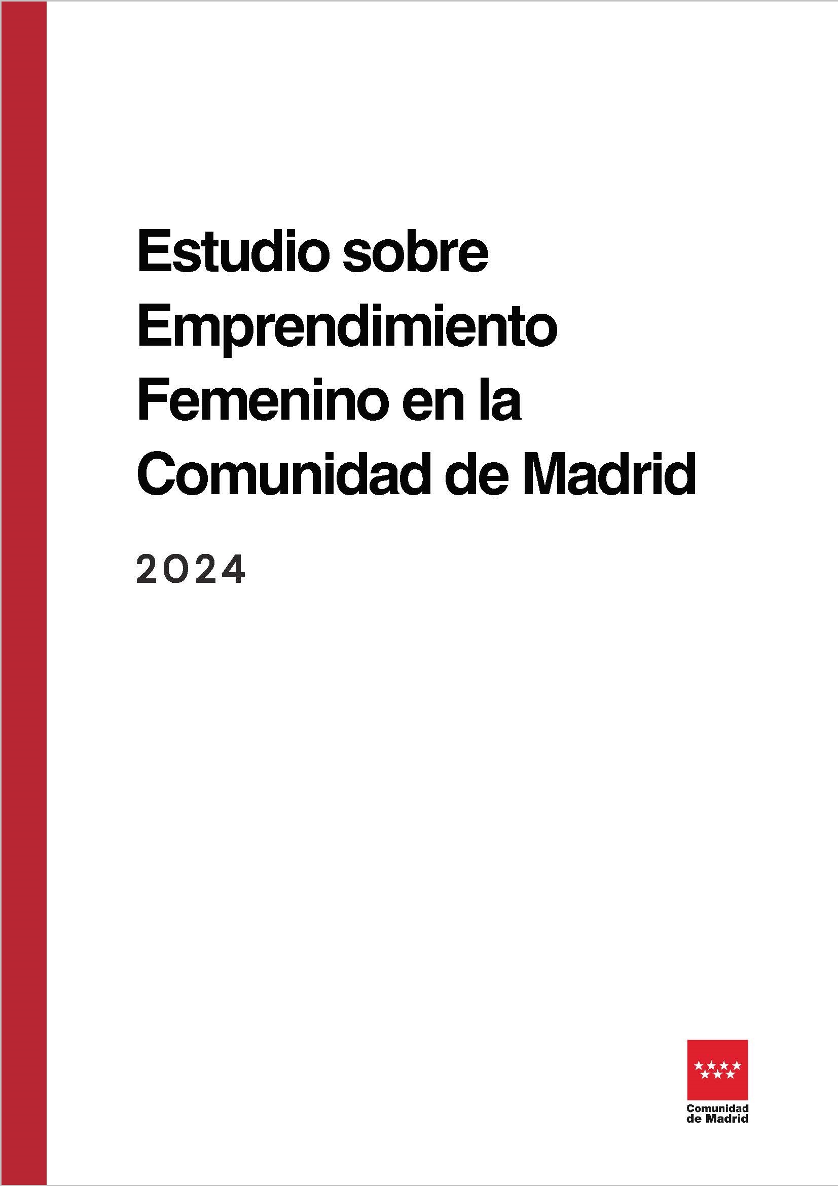 Portada de Estudio sobre Emprendimiento Femenino en la Comunidad de Madrid 2024