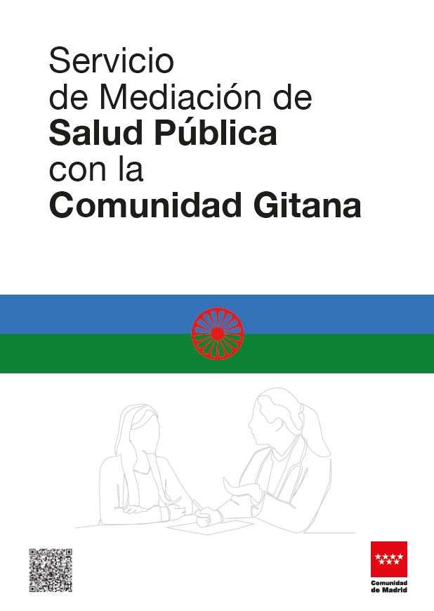 Portada de Servicio de Mediación de Salud Pública con la Comunidad Gitana (Díptico profesionales)
