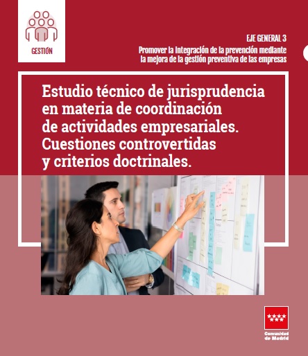 Portada de Estudio técnico de jurisprudencia en materia de coordinación de actividades empresariales. Cuestiones controvertidas y criterios doctrinales.