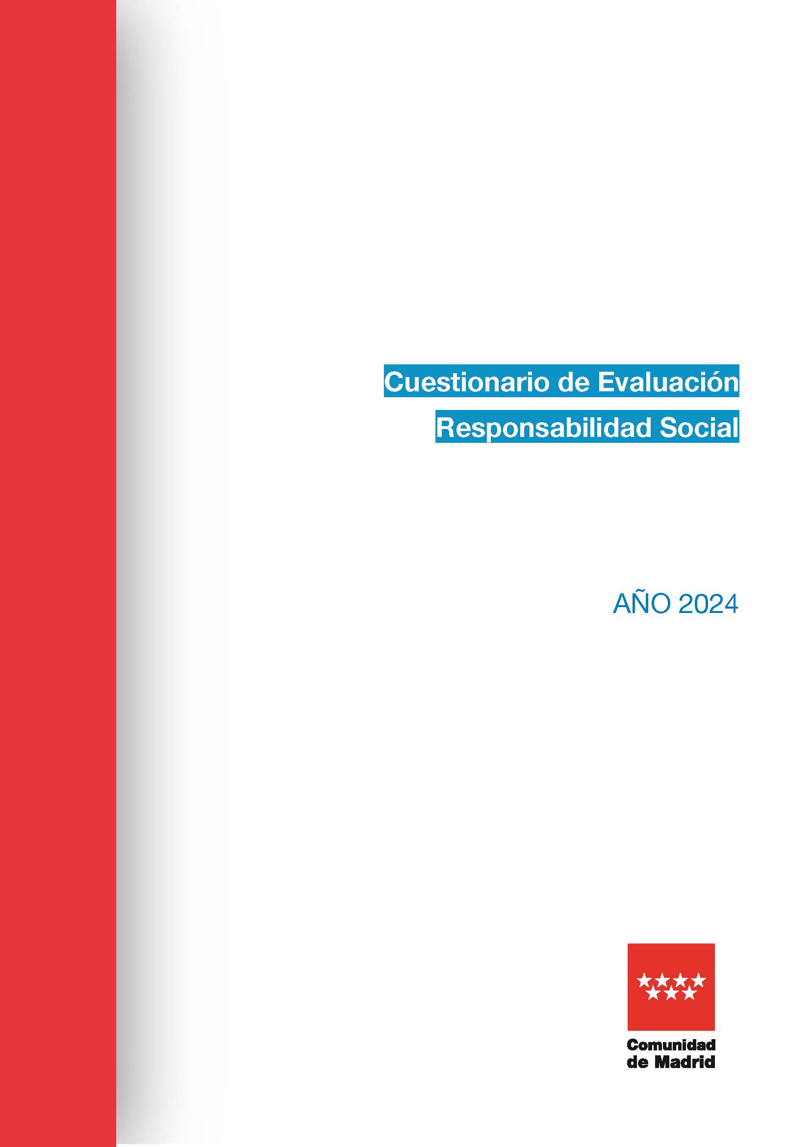 Portada de Cuestionario de Evaluación. Responsabilidad Social. Año 2024