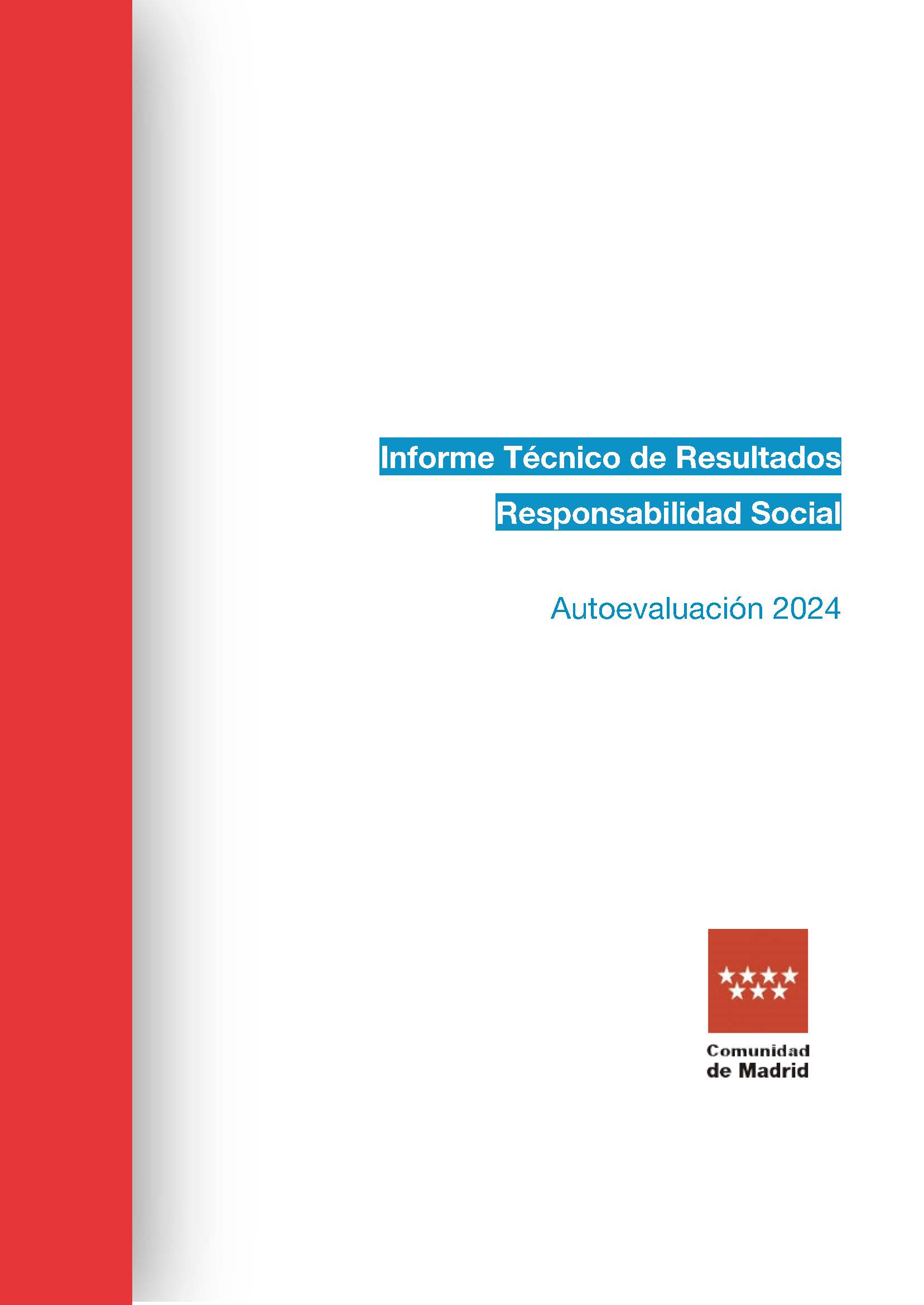 Portada de Informe Técnico de Resultados. Responsabilidad Social. Autoevaluación 2024