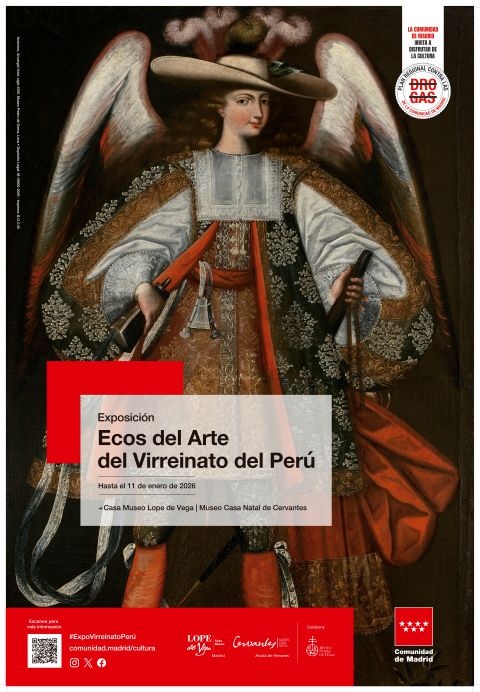 Portada de Ecos del Arte del Virreinato del Perú. Cartel de metro de la exposición