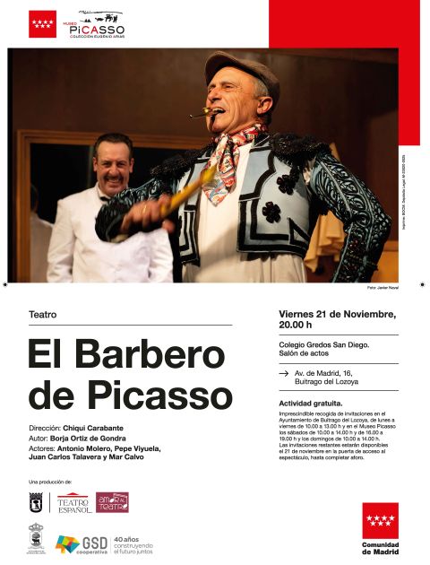 Portada de El barbero de Picasso. Cartel del espectáculo en el Museo Picasso – Colección Eugenio Arias