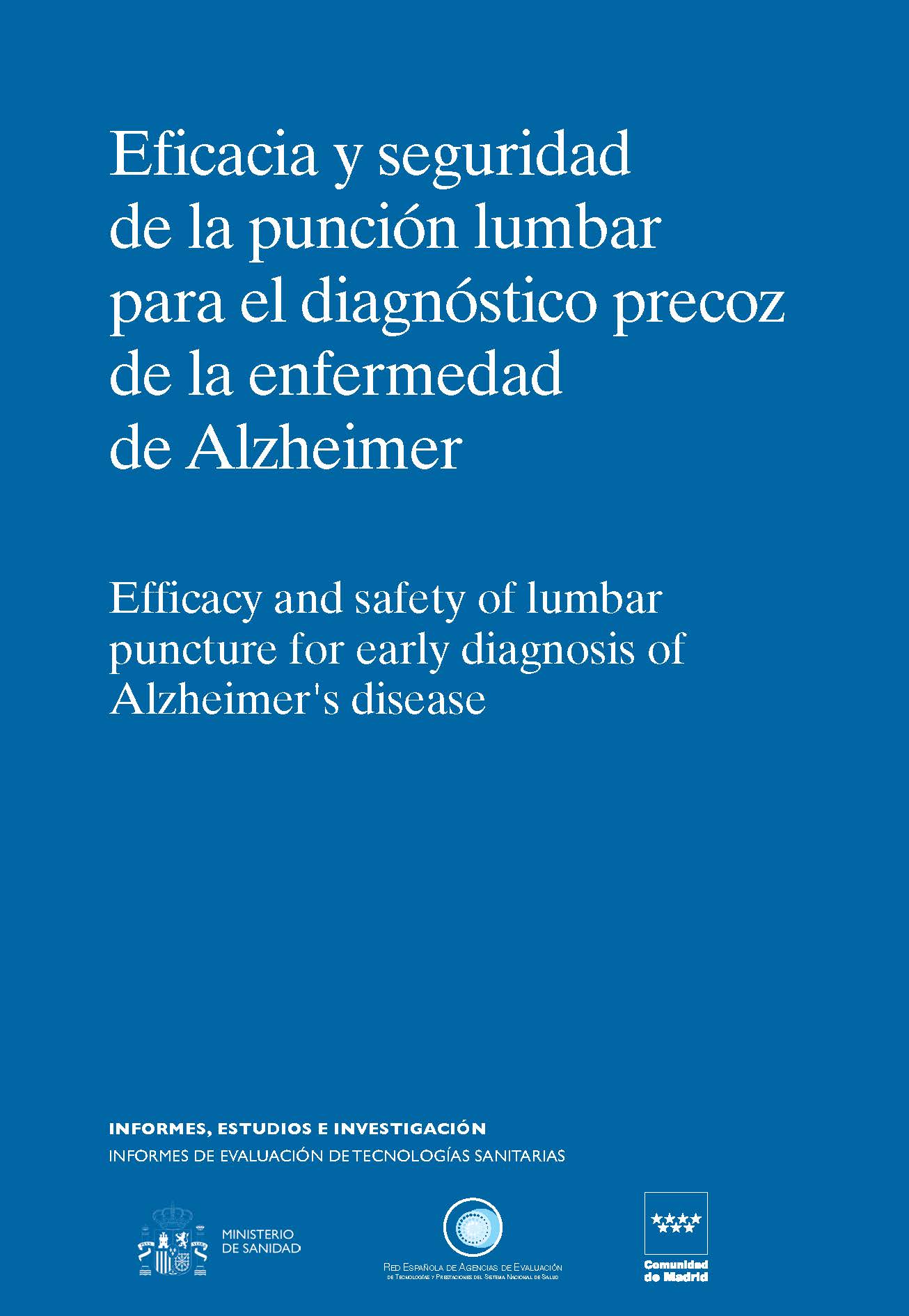 Portada de Eficacia y seguridad de la punción lumbar para el diagnóstico precoz de la enfermedad de Alzheimer