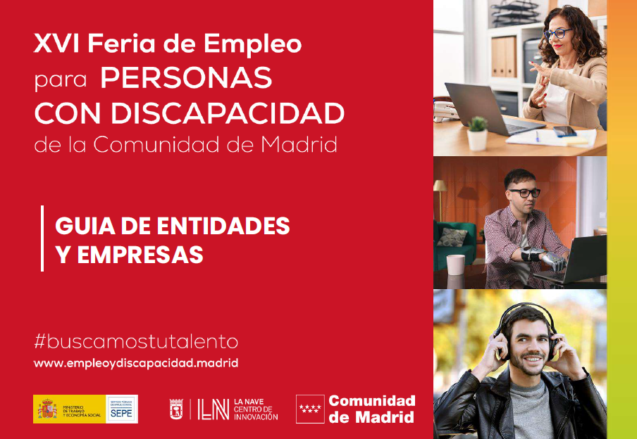 Portada de Guía digital de entidades de la XVI Feria de Empleo para Personas con Discapacidad de la Comunidad de Madrid