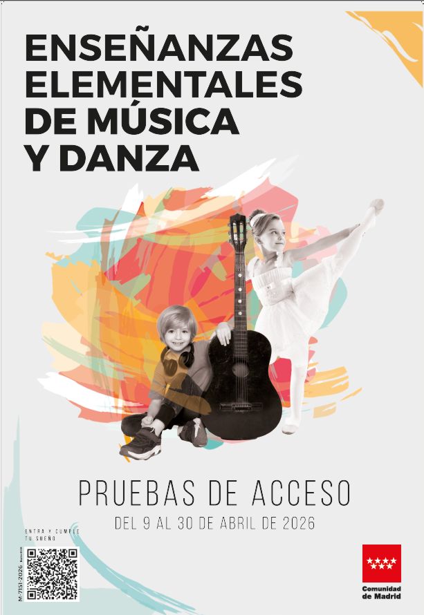 Portada de Pruebas de acceso a las enseñanzas elementales de música y danza. Curso 2026-2027 (Cartel 60x88)