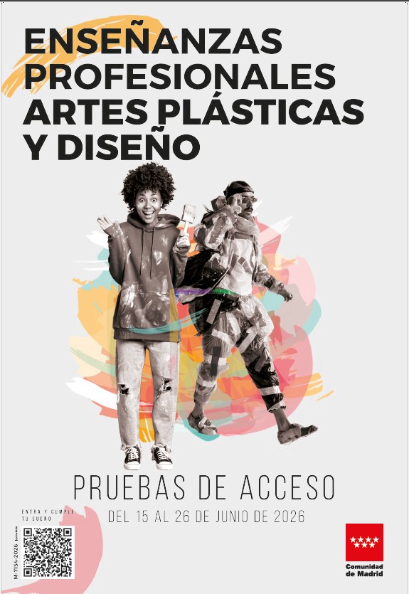 Portada de Pruebas de acceso a las enseñanzas profesionales de artes plásticas y diseño. Curso 2026-2027 (Cartel 60x88)