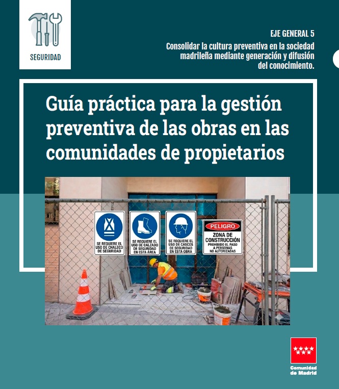 Portada de la publicación Guía práctica de gestión preventiva en obras de comunidades de propietarios