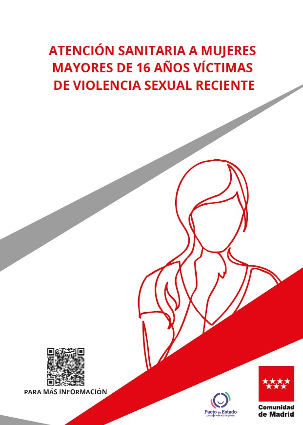 Portada de la publicación Atención sanitaria a mujeres mayores de 16 años víctimas de violencia sexual reciente. Protocolo VISEM (Díptico informativo)