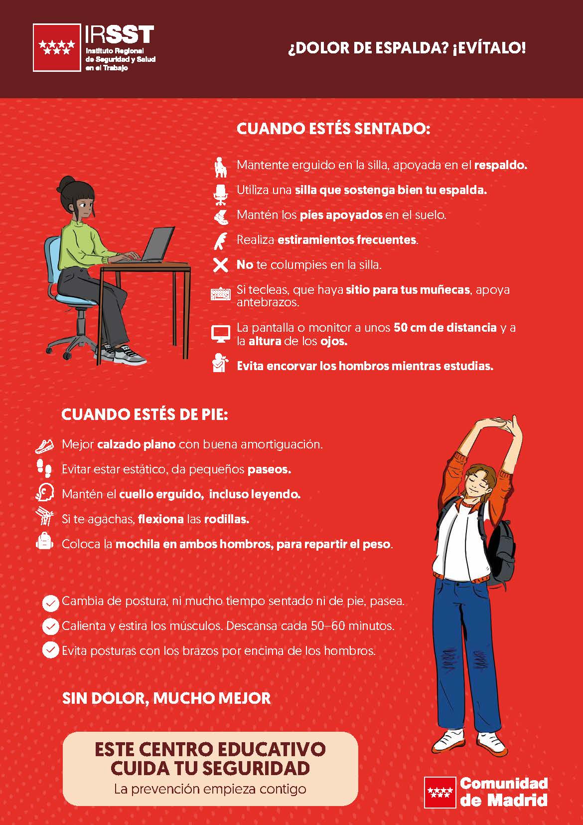 Portada de la publicación Reglas claras con tu espalda.(Folleto)