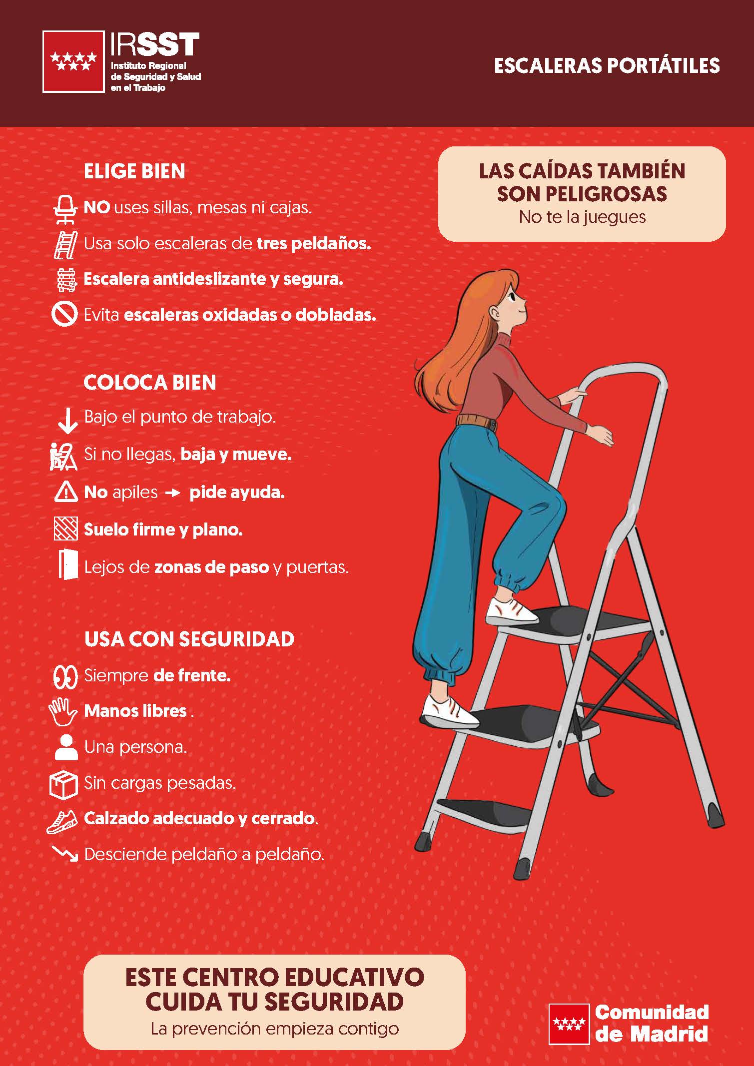 Portada de la publicación Reglas claras al subir una escalera. (Folleto)