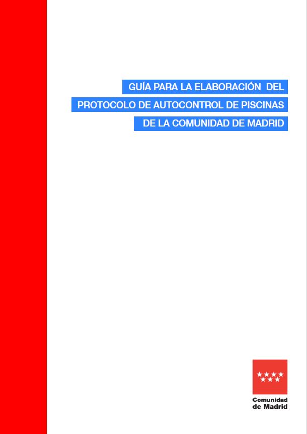 Portada de la publicación Guía para la elaboración del protocolo de autocontrol de piscinas de la Comunidad de Madrid (2ª edición)