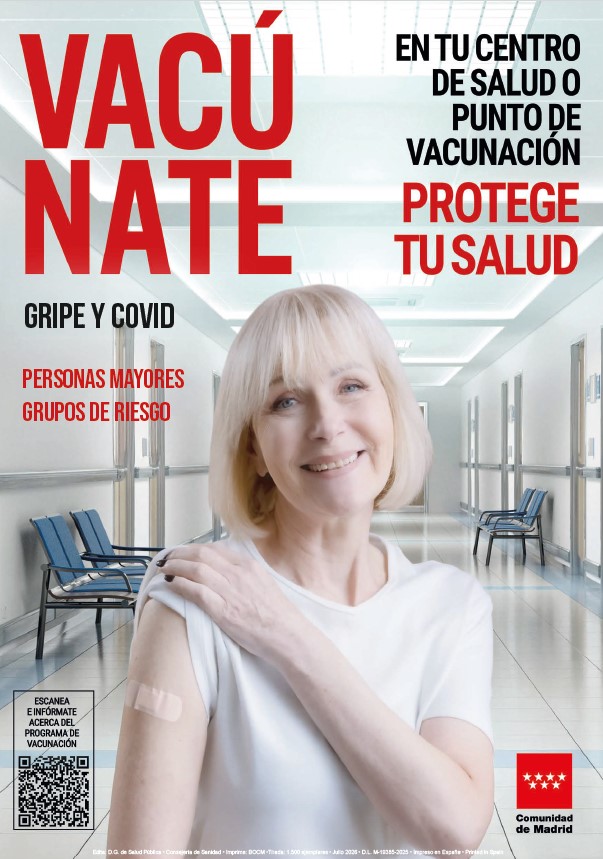 Portada de la publicación Campaña de vacunación frente a la gripe y COVID. Cartel dirigido a mujeres mayores