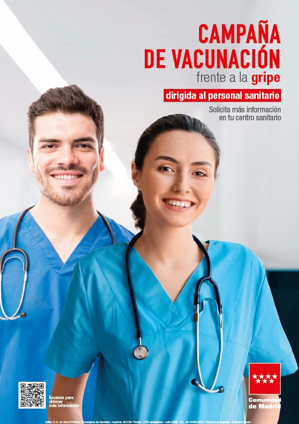 Portada de la publicación Campaña de vacunación frente a la gripe. Cartel dirigido a profesionales sanitarios